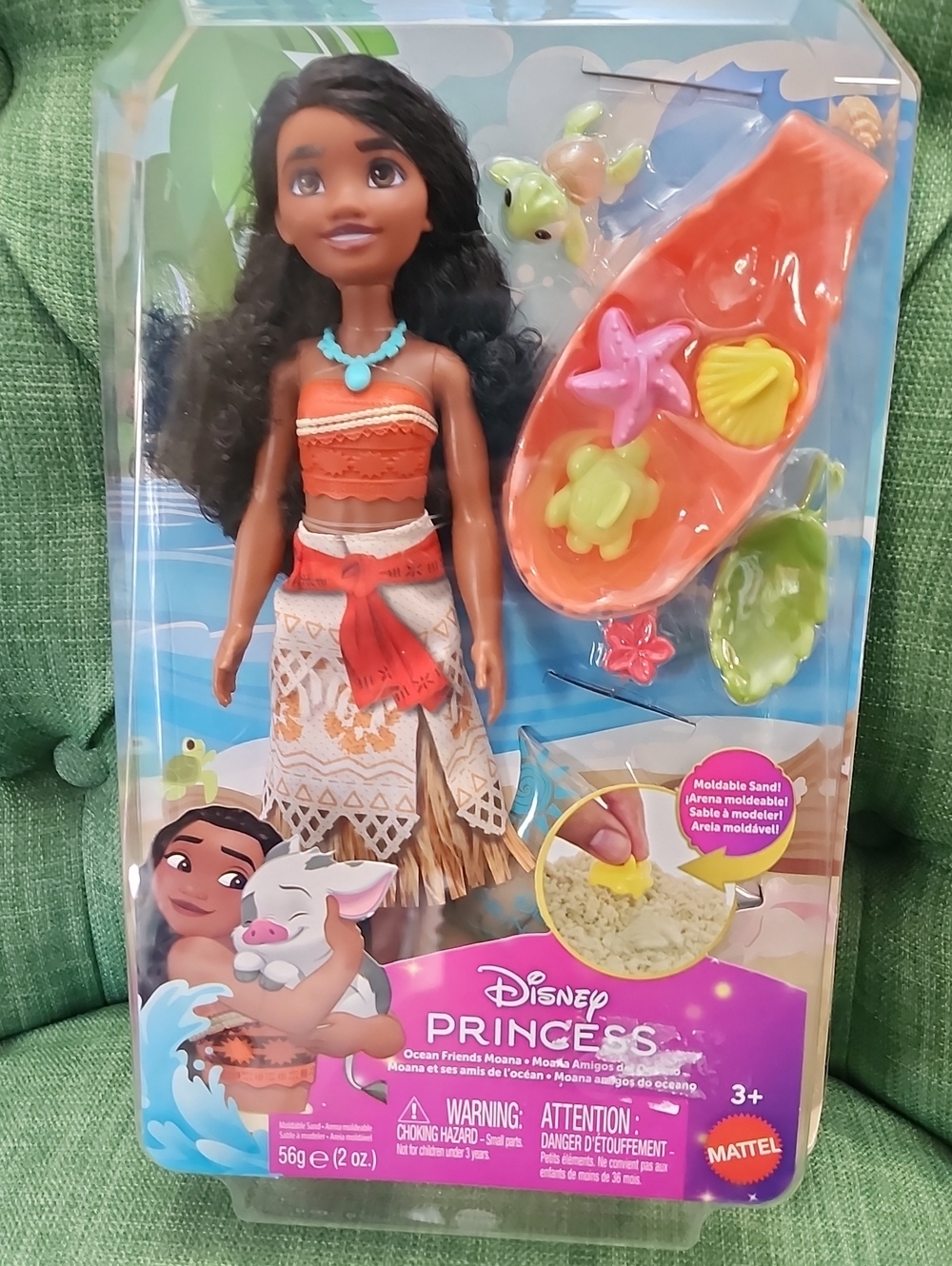 Disney Princess Ocean Friends Moana Adventure Doll with Beach Accessories